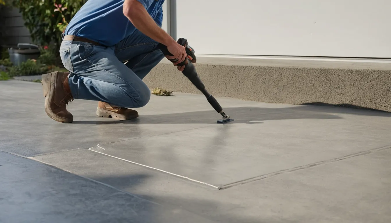 A provider checking a concrete slab in the Santee area